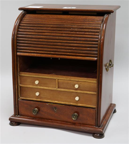 A late 19th century tambour miniature chest